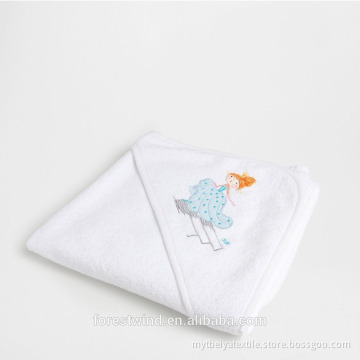 100% Organic Cotton Soft Embroidery Baby Hooded Towel